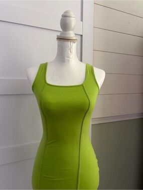 Women’s Lime Green Square Neck Tank Top